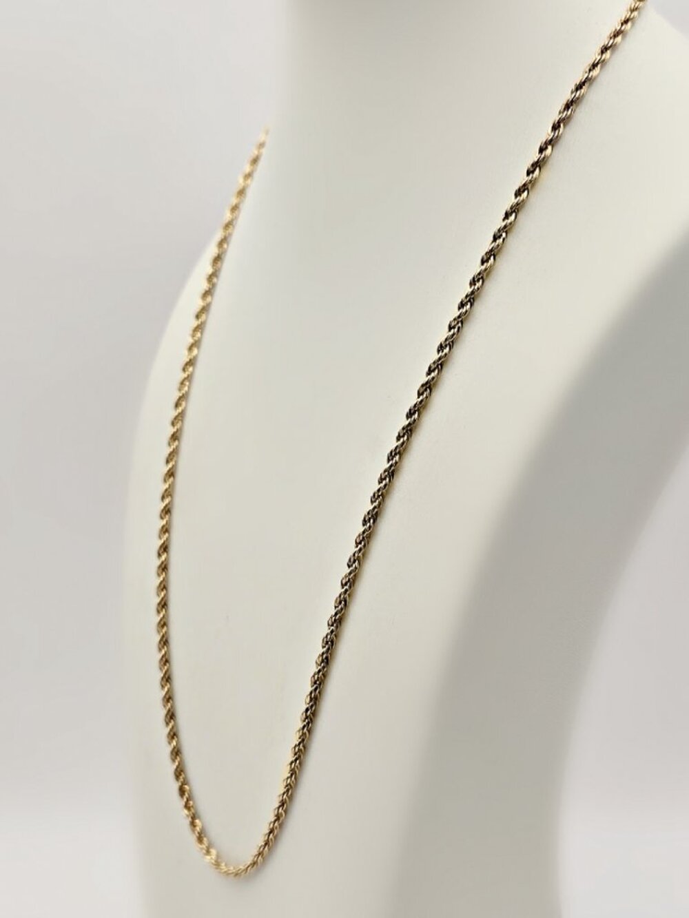 Vintage Danecraft Gold Over Sterling Silver Rope Chain Necklace 18" | Minimalist